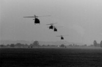 Choppers landing at the Cooke Barracks Flugplatz