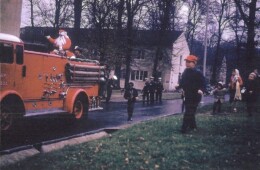 Santa arrives at Cooke Barracks in a fire truck