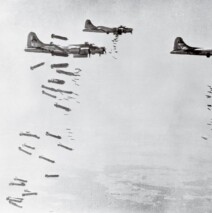 B-17’s dropping bombs over Germany during WWII