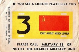 License Plate form the Soviet Military Mission