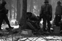 Exhausted troops up near the Iron Curtain