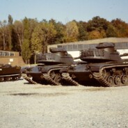 Tanks in front of the maintenance hanger